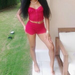 Women's Red Short Set